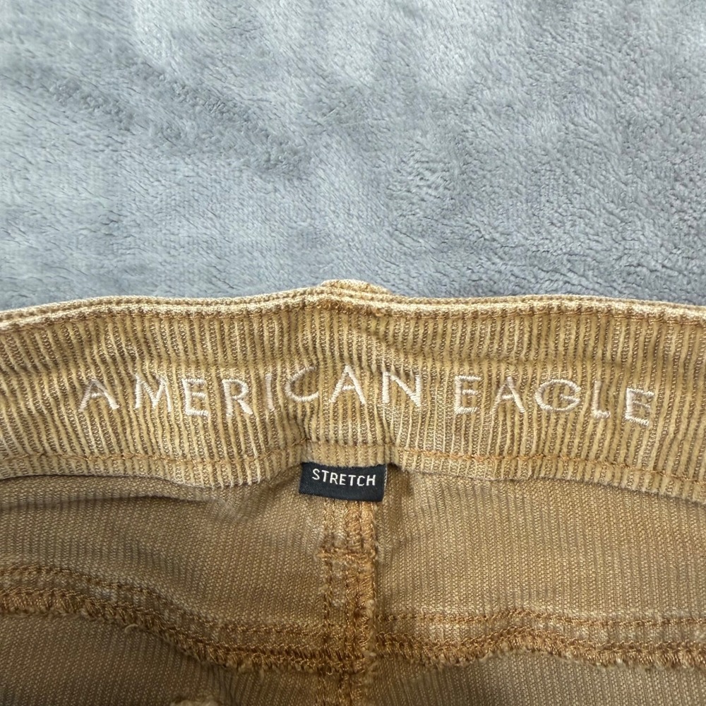 American Eagle Mom Straight Corduroy Jeans Women's Size 000 Tan Pants - Picture 3 of 8